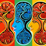 An abstract, visually striking representation of color psychology's impact on the human mind and decision-making. Swirling, vibrant gradients of warm (red, orange, yellow) and cool (blue, green, purple) colors subtly forming a stylized brain or thought process, with subtle visual cues like brand logos, purchasing icons, and emotional expressions emerging from the colors. Emphasize the profound, often unconscious influence colors have. Digital art, psychological visual, ethereal, high detail, smooth transitions.