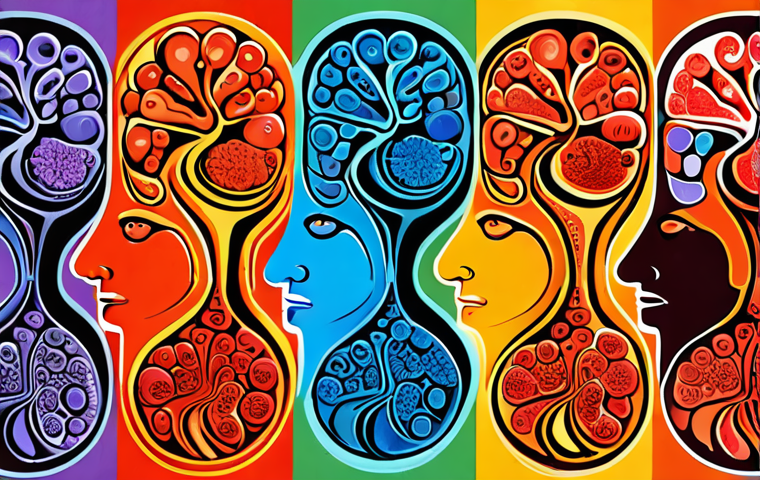 An abstract, visually striking representation of color psychology's impact on the human mind and decision-making. Swirling, vibrant gradients of warm (red, orange, yellow) and cool (blue, green, purple) colors subtly forming a stylized brain or thought process, with subtle visual cues like brand logos, purchasing icons, and emotional expressions emerging from the colors. Emphasize the profound, often unconscious influence colors have. Digital art, psychological visual, ethereal, high detail, smooth transitions.